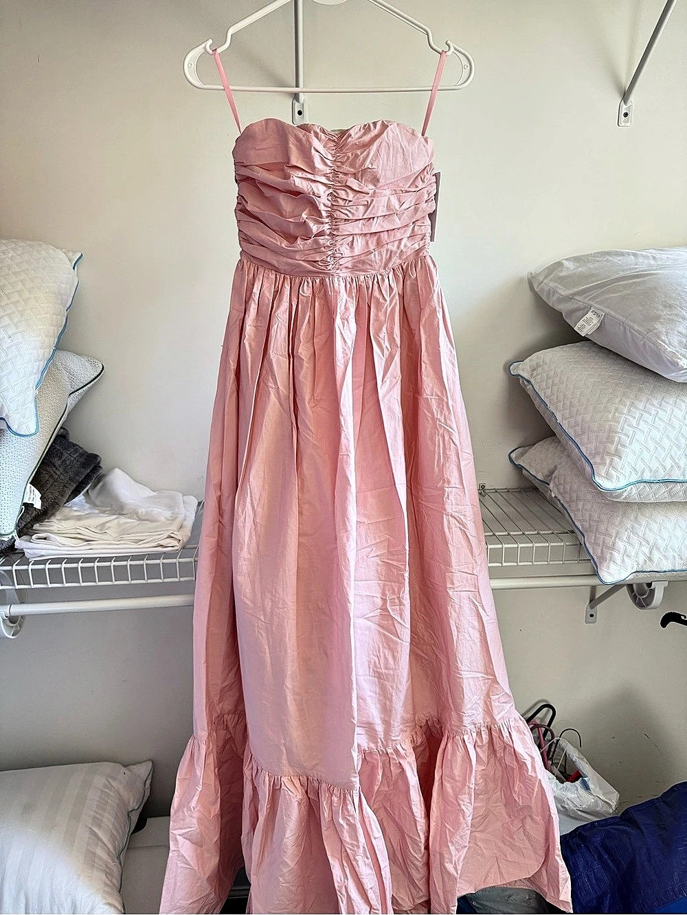 Alamour The Label Belle Dress Ruched Maxi Dress in Pink Size XXS NWT
